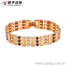 72775 Xuping guang zhou luxo artificial pesado cobre elo da cadeia de pulso pulseira de ouro 18k polido
